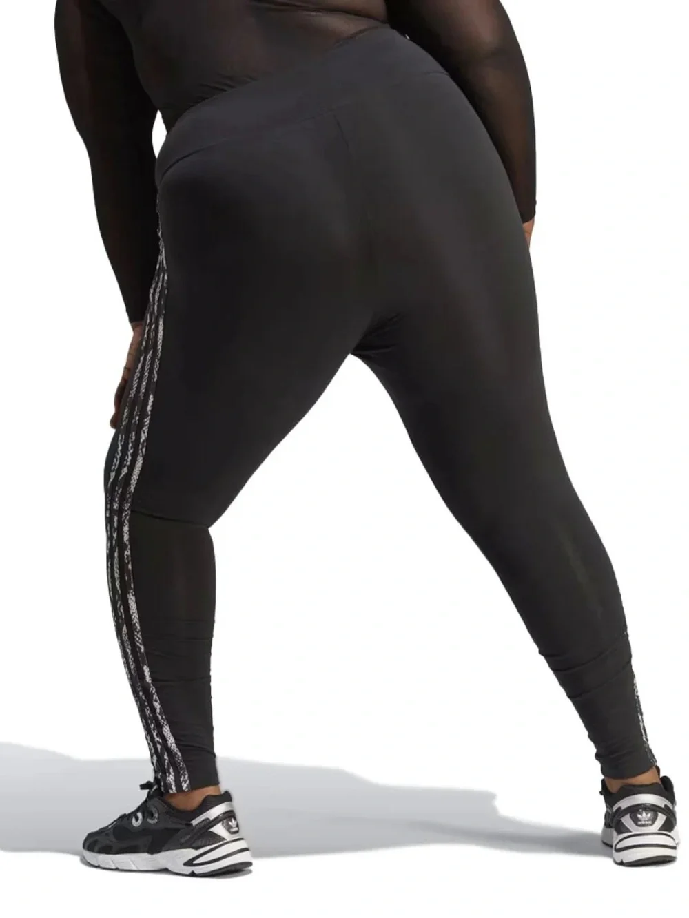 Adidas - Women's 3-Stripes Print Leggings (Plus Size) - Picture 2 of 7